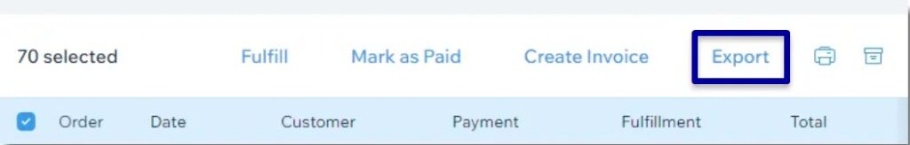 Orders: Each order is displayed in one row, even if multiple items were purchase